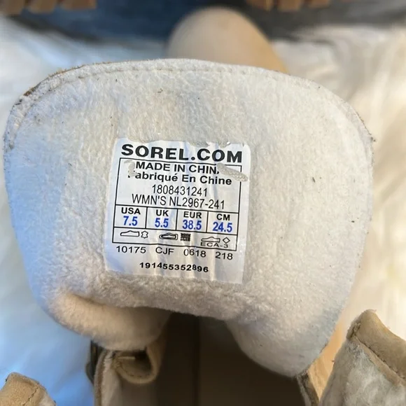 #0169- Sorel After Hours Lace Up Shearling Wedge Boots-Lined Cuff-7.5 - Picture 10 of 11